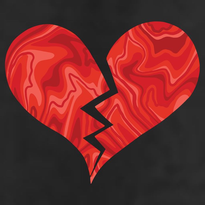 Broken Heart Anti Valentine 7 Panel Mesh Trucker Snapback Hat