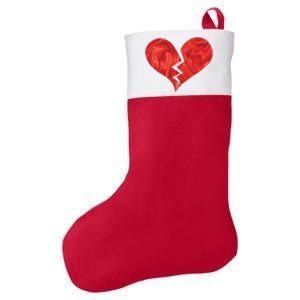 Broken Heart Anti Valentine Felt Holiday Christmas Stocking