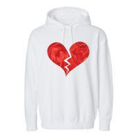 Broken Heart Anti Valentine Garment-Dyed Fleece Hoodie