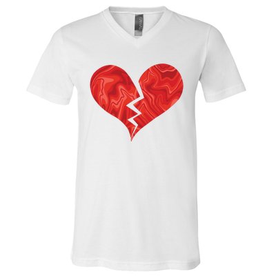 Broken Heart Anti Valentine V-Neck T-Shirt