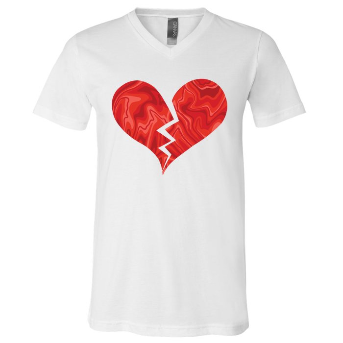 Broken Heart Anti Valentine V-Neck T-Shirt