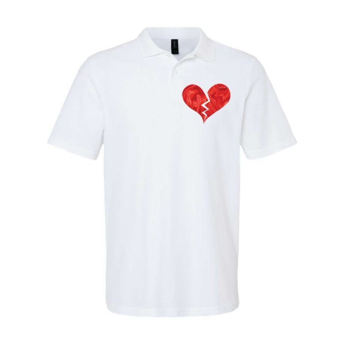 Broken Heart Anti Valentine Softstyle Adult Sport Polo