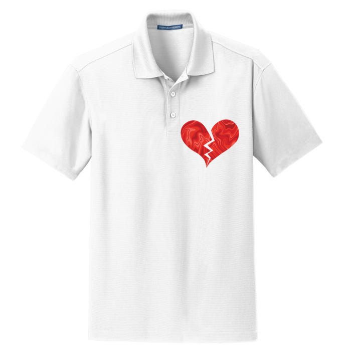 Broken Heart Anti Valentine Dry Zone Grid Polo