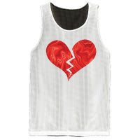 Broken Heart Anti Valentine Mesh Reversible Basketball Jersey Tank