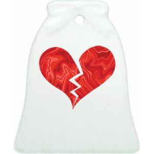 Broken Heart Anti Valentine Ceramic Bell Ornament