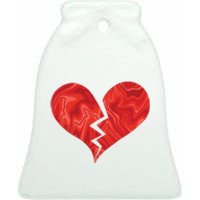 Broken Heart Anti Valentine Ceramic Bell Ornament