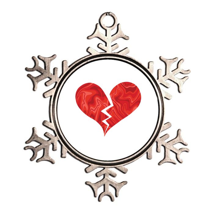 Broken Heart Anti Valentine Metallic Star Ornament