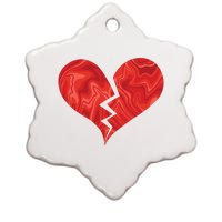 Broken Heart Anti Valentine Ceramic Star Ornament