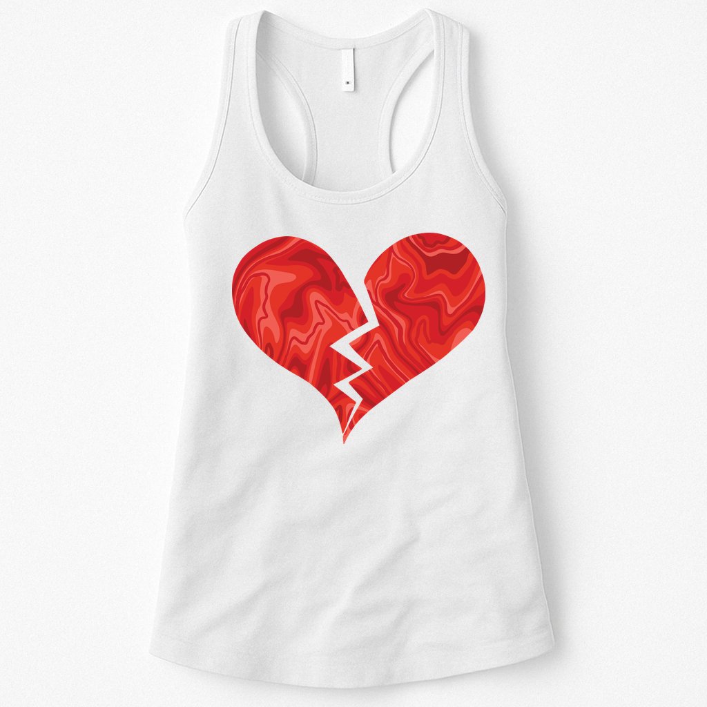 Broken Heart Anti Valentine Womens Tank Top