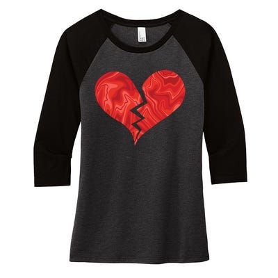 Broken Heart Anti Valentine Women's Tri-Blend 3/4-Sleeve Raglan Shirt