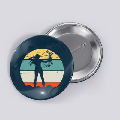 Bow Hunting Archery Retro Vintage Button