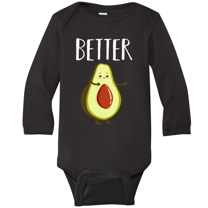 Better Half Avocado Matching Couple Valentine's Day Wedding Baby Long Sleeve Bodysuit