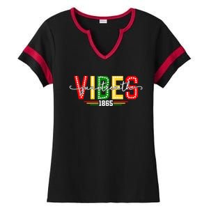 Black History African American Melanin Junenth Vibes 1865 Meaningful Gift Ladies Halftime Notch Neck Tee