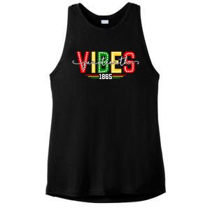 Black History African American Melanin Junenth Vibes 1865 Meaningful Gift Ladies PosiCharge Tri-Blend Wicking Tank