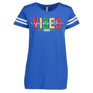 Black History African American Melanin Junenth Vibes 1865 Meaningful Gift Enza Ladies Jersey Football T-Shirt