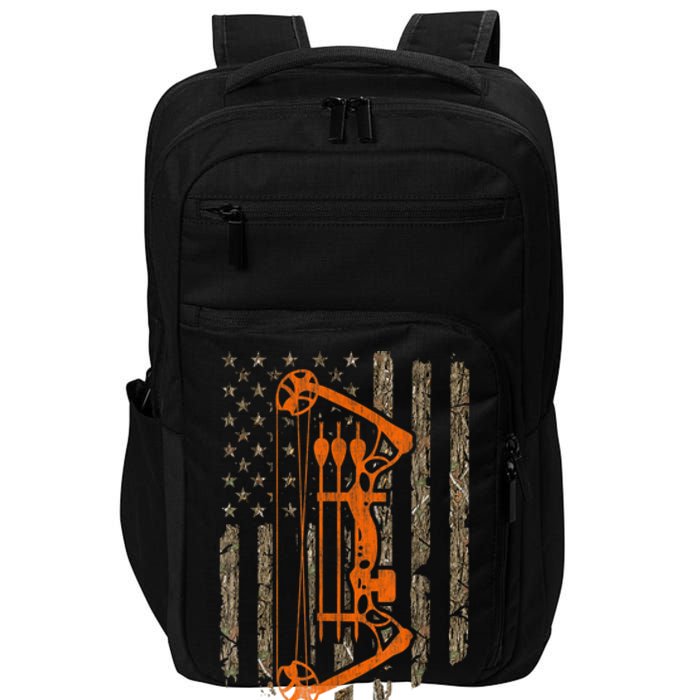 Bow Hunting American Flag Hunter Archery Tree Camouflage Impact Tech Backpack