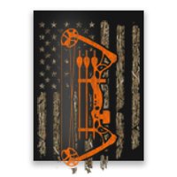 Bow Hunting American Flag Hunter Archery Tree Camouflage Poster