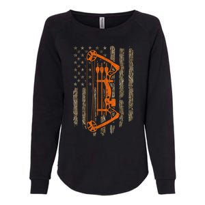 Bow Hunting American Flag Hunter Archery Tree Camouflage Womens California Wash Sweatshirt