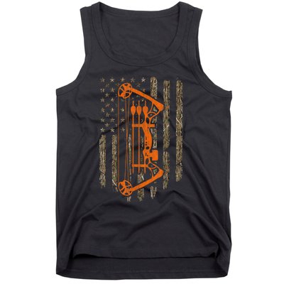 Bow Hunting American Flag Hunter Archery Tree Camouflage Tank Top