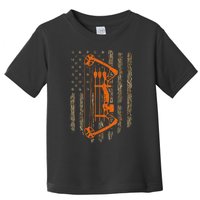 Bow Hunting American Flag Hunter Archery Tree Camouflage Toddler T-Shirt