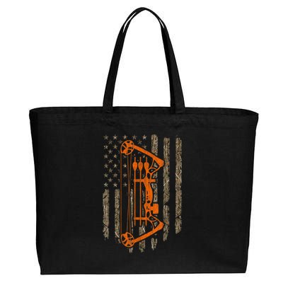 Bow Hunting American Flag Hunter Archery Tree Camouflage Cotton Canvas Jumbo Tote