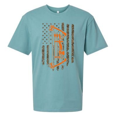 Bow Hunting American Flag Hunter Archery Tree Camouflage Sueded Cloud Jersey T-Shirt