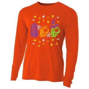 Boo Hands American Sign Language Pride ASL Halloween Cooling Performance Long Sleeve Crew