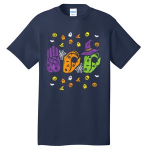 Boo Hands American Sign Language Pride ASL Halloween Tall T-Shirt