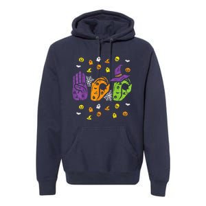 Boo Hands American Sign Language Pride ASL Halloween Premium Hoodie