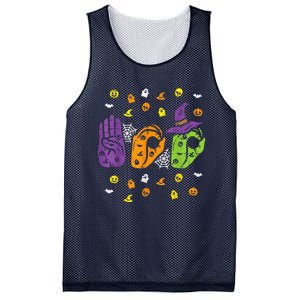 Boo Hands American Sign Language Pride ASL Halloween Mesh Reversible Basketball Jersey Tank