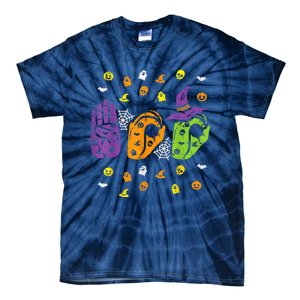 Boo Hands American Sign Language Pride ASL Halloween Tie-Dye T-Shirt