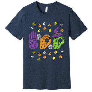 Boo Hands American Sign Language Pride ASL Halloween Premium T-Shirt