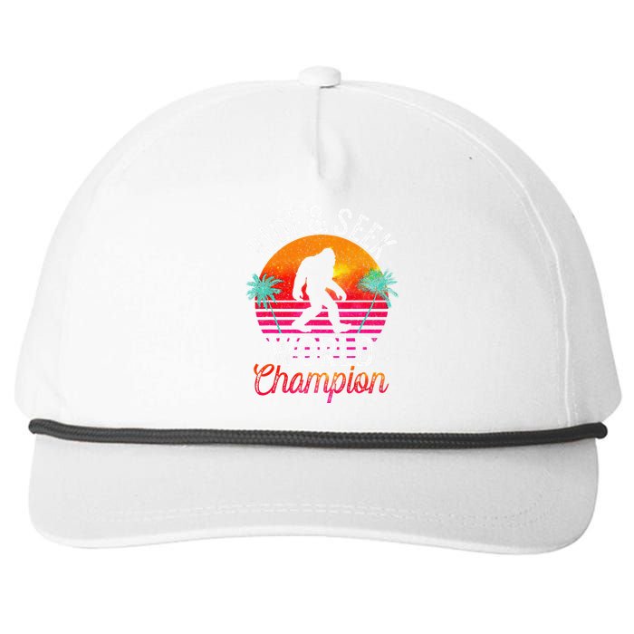 Bigfoot Hide And Seek World Champion Sasquatch Retro Vintage Snapback Five-Panel Rope Hat