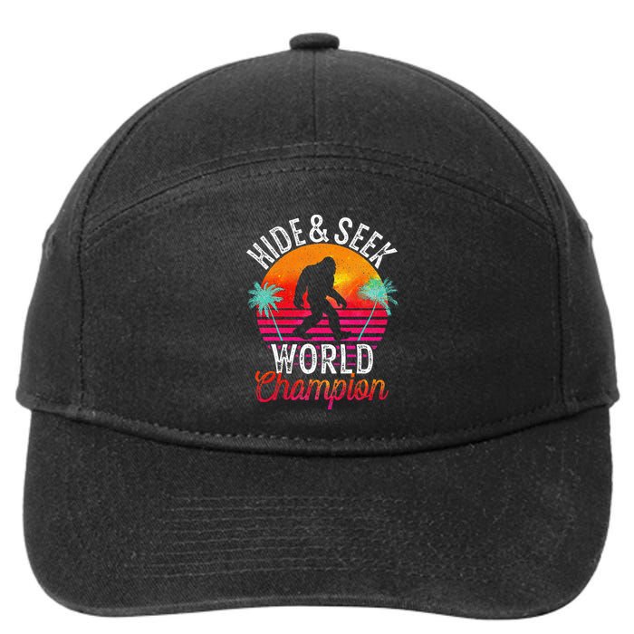 Bigfoot Hide And Seek World Champion Sasquatch Retro Vintage 7-Panel Snapback Hat