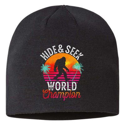 Bigfoot Hide And Seek World Champion Sasquatch Retro Vintage Sustainable Beanie