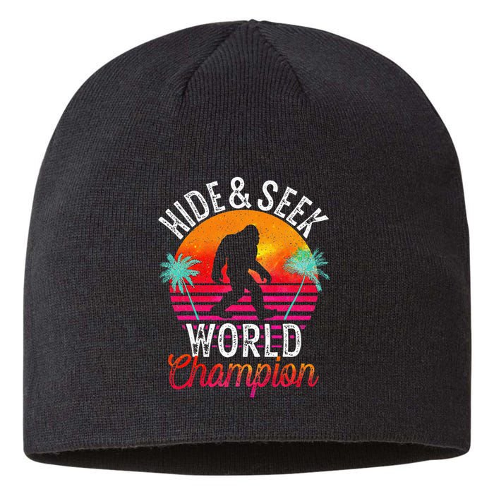 Bigfoot Hide And Seek World Champion Sasquatch Retro Vintage Sustainable Beanie