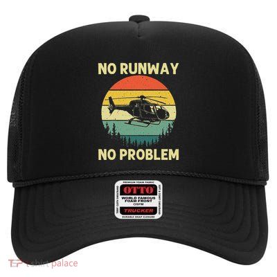 Best Helicopter Art For Women Aircraft Helicopter Pilot High Crown Mesh Back Trucker Hat