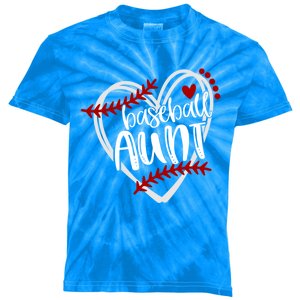 Baseball Heart Aun Auntie Gift Trendy Great Gift Kids Tie-Dye T-Shirt