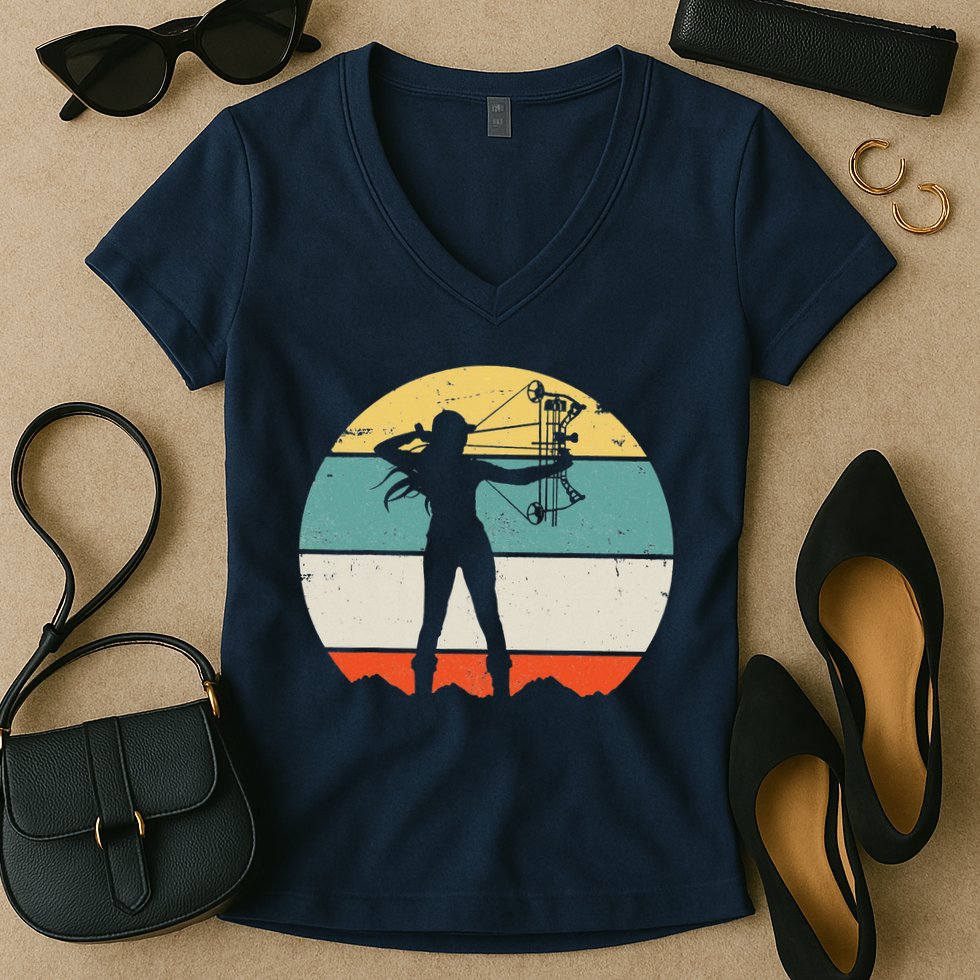 Bow Hunting Archery Women's V-Neck T-Shirt