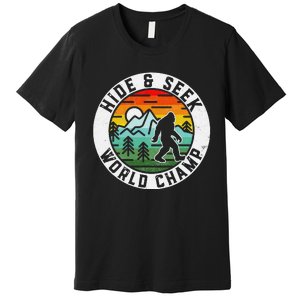 Bigfoot Hide And Seek World Champ Sasquatch Silhouette Premium T-Shirt