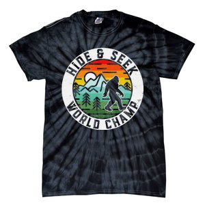 Bigfoot Hide And Seek World Champ Sasquatch Silhouette Tie-Dye T-Shirt