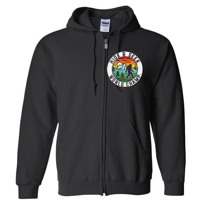 Bigfoot Hide And Seek World Champ Sasquatch Silhouette Full Zip Hoodie