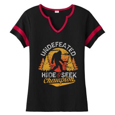 Bigfoot Hide and Seek Champion Sasquatch Ladies Halftime Notch Neck Tee