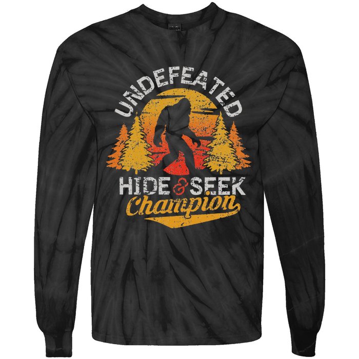 Bigfoot Hide and Seek Champion Sasquatch Tie-Dye Long Sleeve Shirt