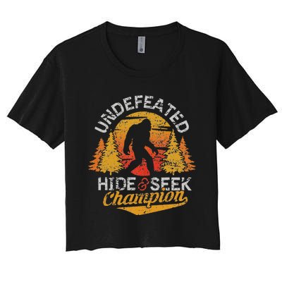 Bigfoot Hide and Seek Champion Sasquatch Women's Crop Top Tee