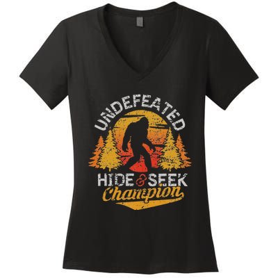 Bigfoot Hide and Seek Champion Sasquatch Women's V-Neck T-Shirt