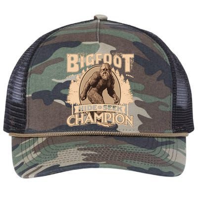 Bigfoot Hide And Seek World Champion Retro Rope Trucker Hat Cap