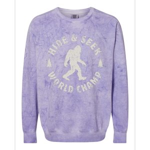 Bigfoot Hide And Seek World Champion Sasquatch Colorblast Crewneck Sweatshirt