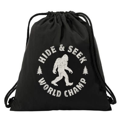 Bigfoot Hide And Seek World Champion Sasquatch Drawstring Bag