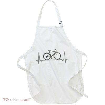Bicycle Heartbeat Full-Length Apron With Pockets